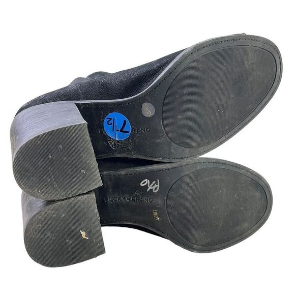 Lucky Brand Womens Kassidy Open Toe Block Heel Ankle Boots Booties Leather 7.5 - Picture 15 of 16